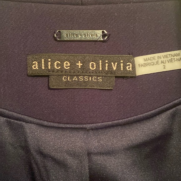 Perfect condition Alice & Olivia Simpson long sapphire blue blazer w/ silk cuffs - Picture 5 of 15